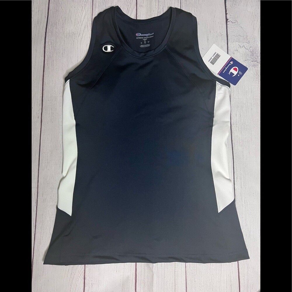 Champion Ladies Racerback Navy & White Tank Top
